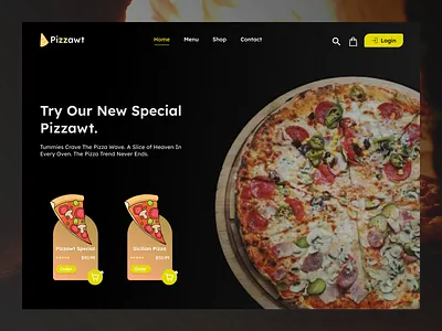 Landing Page - Pizza Restaurant app branding design designs fast food food food design graphic design heropage illustration inspiration junks landingpage pizza restaurant restaurant typography ui ux webpage website