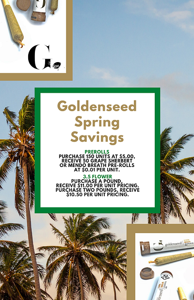 GSeed Spring Savings cannabis illustrator postcarddesign promotion