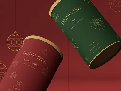 Festivitea - packaging branding christmas holiday holidays mockup packaging tea tea branding tin mockup