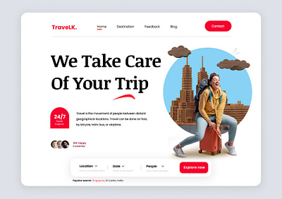 Travel Agency Website Header app design graphic design illustration logo typography ui ux vector website