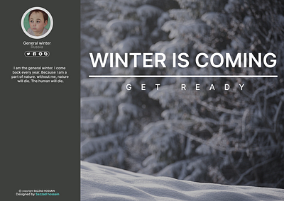 Genarel winter design graphic design heropage homepage landing page profile page design ui ux webdesign