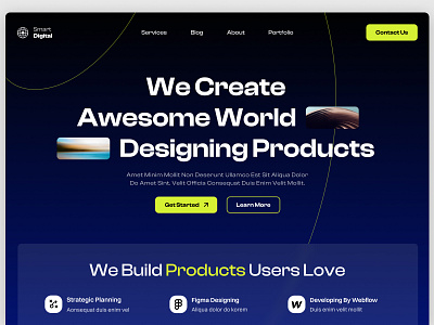 SmartDigital Agency landing page ( Hero Section ) agency branding clean creative agency daily dailyui design dribbble figma gradient color hero section landing page layout modern product design ui uiux web web design website design