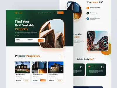 Real Estate Website apartment ashik branding graphic design home home page house popular design popular shot properties property real estate agency real estate app real estate website realestate residenc ui