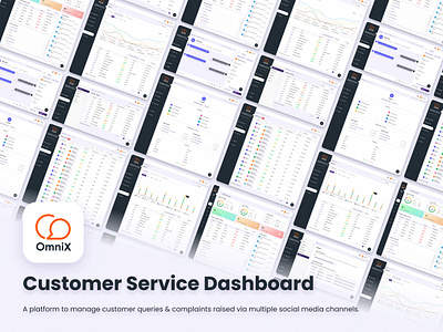 OmniX - Customer Service Dashboard animation call center software crm customer service dashboard customer support dashboard design figma flat design minimal design purple shahbaaz ui ui design ux design web design website design