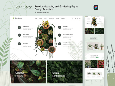 Free Website Design Templates free figma template free web design free web template free website template freebie nursery plant store plant website plants and gardening templatesjungle