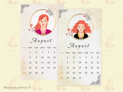 Aesthetic Calendar abstract bhutan bhutan ux bhutanese calendar figma flat flatart graphic design illustration minimal sonam sonam dema yellow