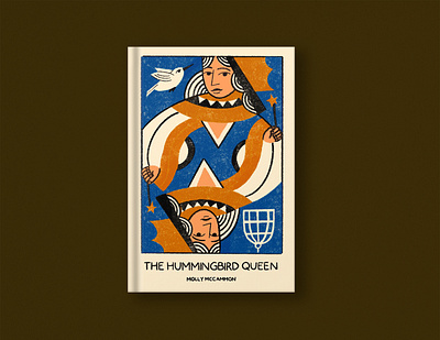 Vintage Book Cover Design book cover book cover design design illustration limited color limited colour midcentury minimalist playing cards queen retro risograph screen print vintage