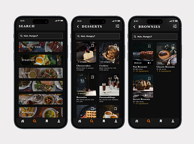 Recipe app app design illustration interface ui ux