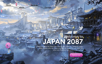 JAPAN Travel Fan Art Page UI Design landing page site ui ui design web design