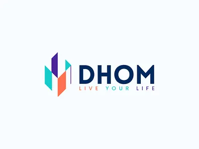 DHOM - Real Estate Logo brand identity branding company design graphic design home house illustration land logo logo design logodesign properties property real estate ui vector