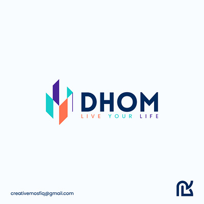 DHOM - Real Estate Logo brand identity branding company design graphic design home house illustration land logo logo design logodesign properties property real estate ui vector