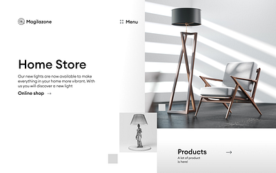 Furniture Magazine Landing Page UI Design landing page site design ui ui design web design