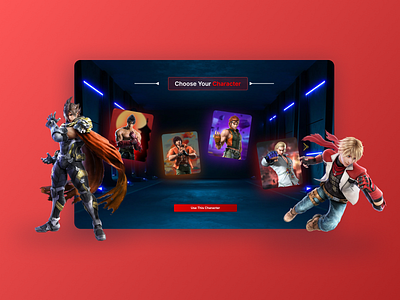 Gaming UI Character Choosing - Minimalist Design figma gaming graphic design intractive design minimalist ui ux