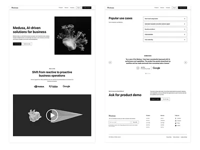 AI product homepage ai ui web website wireframe