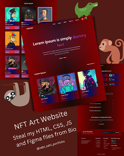This is a modern and attractive NFT Art website🚀 3d animation branding design figma figma design graphic design illustration logo motion graphics nft nftdesign ui ux web design web development website