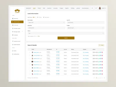 Ecommerce Lead Search Dashboard dashboard ecommerce ecommerce dashboard lead search management minimal order page search table ui design ui ux design ux design web web app