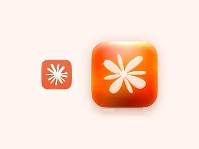 Claude Logo and iOS App Icon Redesign abstract ai anthropic app icon brand branding claude concept flower gradient illustration ios logo p3 redesign shape simple subtle vibrant visual design