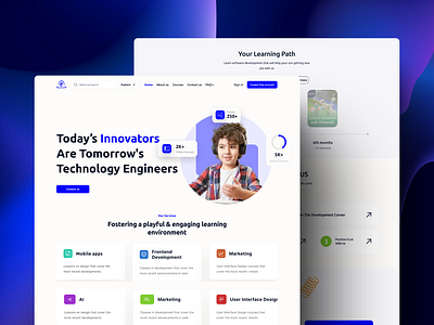 Innovation Education website landing page designlearning elearning learninganddevelopment ui ux