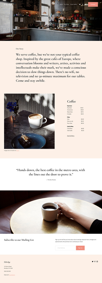 Eldridge - Website Template - Squarespace art blog clean concept corporate design graphic design modern multipurpose online store photography squarespace template theme ui uiux ux web design web development website