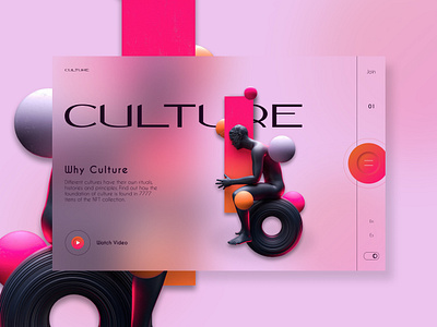 Culture — Web Design 3d awwwards behance blockchain concept design cta dark theme figma graphic design landing page nft nft collection prototype sculpture smart animate ui user experience user interface ux web design