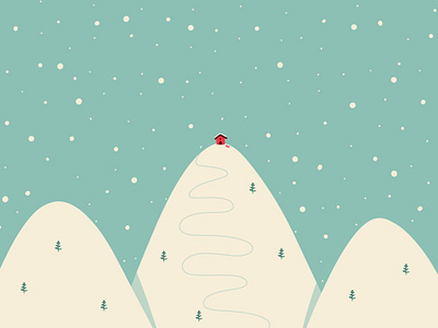 Skiing fever design graphic design illustration procreate skiing snow tiny house winter