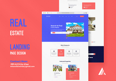 Real Estate Landing Page Design Template business landing deisgn home landing landingpage real estate web banner website xd