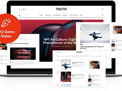 Truth - Full Site Editing (FSE) Blog WordPress Theme blog design illustration logo web design webdesign wordpress wordpress design wordpress theme wordpress themes
