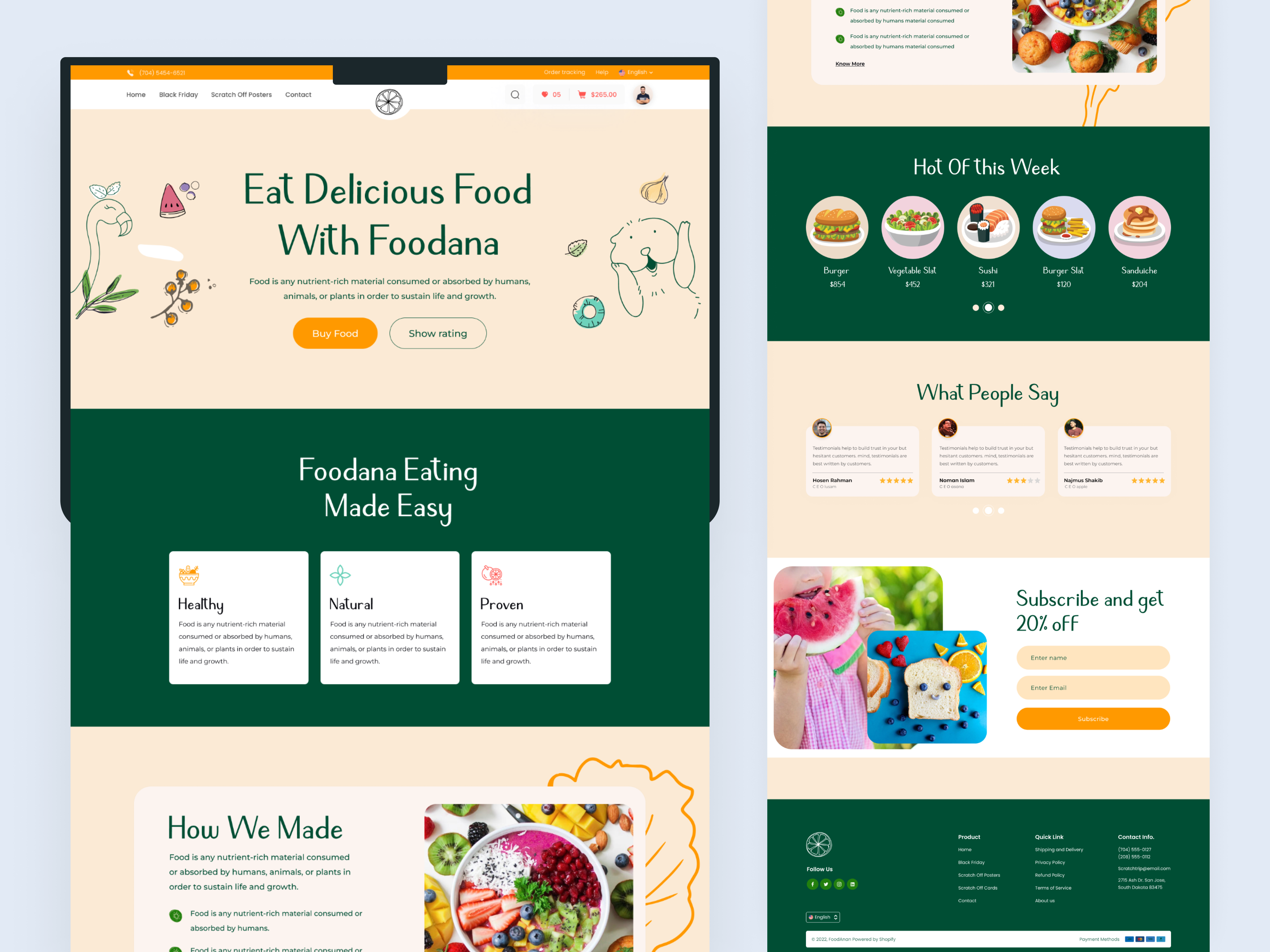 Example of Kid's Food Website Design!