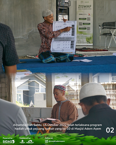 mengajar ngaji (lecturer) design footage graphic design instagram post masjid mosque quran reciter