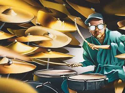 arst cartoon character character drums illustration