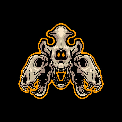 3 Animal Skull head animal graphic design illustration skeleton skull teedesign