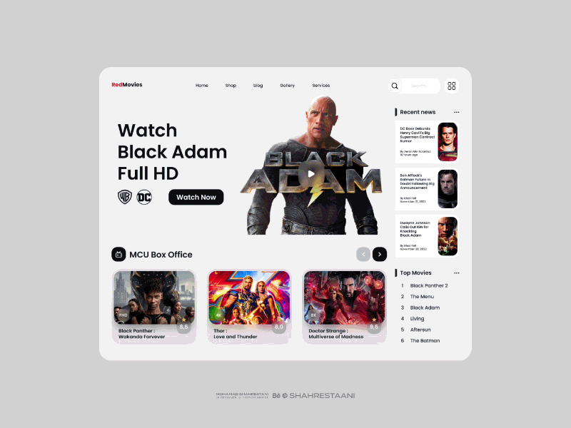 RedMovie Website UI & Motion Design animation app branding design dribbble motion graphics ui uidesign uidesigner uisupply uiux uiuxdesign uiuxdesigner uiuxsupply ux uxdesign uxdesigner web webdesign website