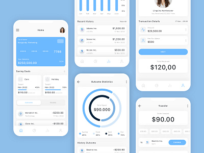 Finance Mobile App UI Kit app banking chart design finance fintech mobile money controller money transfer ui ui design ui kit ux wallet