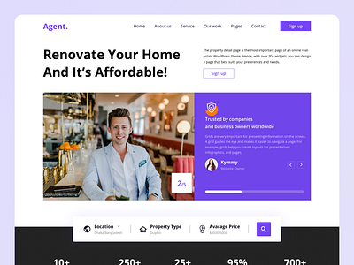 Landing Page Website Design agency bedroom branding comfortable cool work creative design design designer furniture homedecor interior design landing page landing page design logo property typography ui ux webdesign website