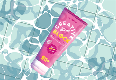 Creative Block Block bottle packaging summer sun cream sun cream packaging sunblock swimming pool water