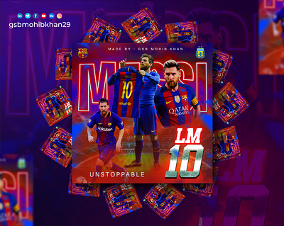 Messi Football flyer advert branding business calendar corporate creative design flyer illustration logo ui