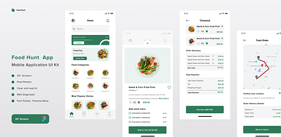 Food Hunt - Online Food Order Mobile Application figmacommunity foodapplication graphic design ui