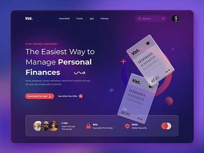 Finance Landing Page finance landing page finance website gradient ui landing page modern ui ui design