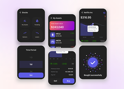 Stocks on Smart Watch appdesign smartwatch smartwatchui stocks ui uidesign visualdesign