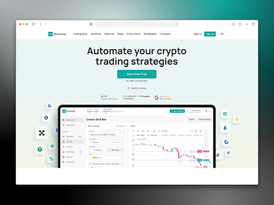 🚀 3Commas: Smart Trading Made Simple adaptive design brand creation branding design design system graphic design illustration logo ui ux