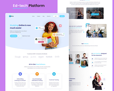 EdTech Platform- Online Learning Website design e learning edtech graphic design landing page lms online learning ui