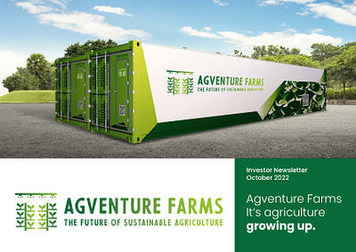 Investor Newsletter - Agventure Farms graphic design layout newsletter
