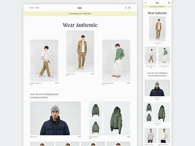 Gaze e-commerce web design branding clean clothing dailyui design ecommerce fashion figma landing page minimal typography ui ui design uiux ux vector visual design web web design website