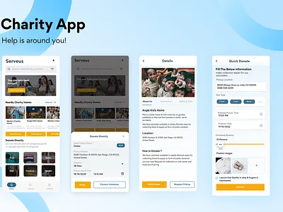 Charity APP | UI/UX app charity clean design graphic design mobile app ui ux