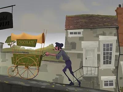 Chocolate cart atmosphere characterdesign digital illustration dirclumsy england peter nagy photoshop procreate