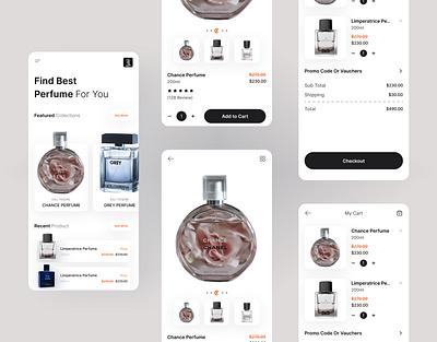 Perfume Shop App advertising app app design app ui ecommerce figma ios app design mobile app nature app online perfume online store perfume perfume shop perfume shop app product shop shopping ui ux user interface ux design