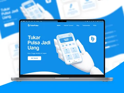 Tukar Pulsa App Landing Page | Figma Prototype app bank convert apps credit design e money ewallet landing page pulsa tukar pulsa ui web web design