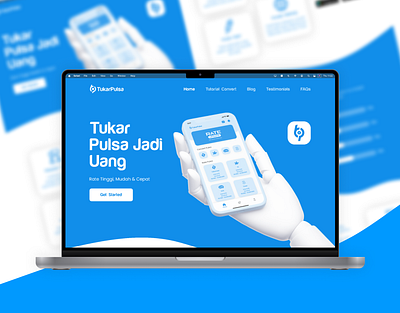 Tukar Pulsa App Landing Page | Figma Prototype app bank convert apps credit design e money ewallet landing page pulsa tukar pulsa ui web web design