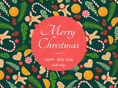 Christmas card 2d adobe illustrator art cartoon character cristmas cristmas card design flat gingerbread gingerbread man graphic design holiday illustration new year postcard print ui vector winter