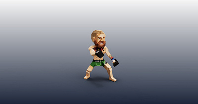 Conor McGregor Voxel 3d art character design game illustration sandbox ufc voxel